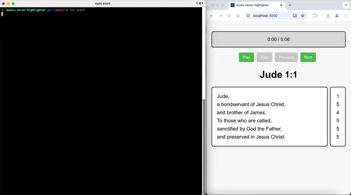 Bible audio verse highlighter preview