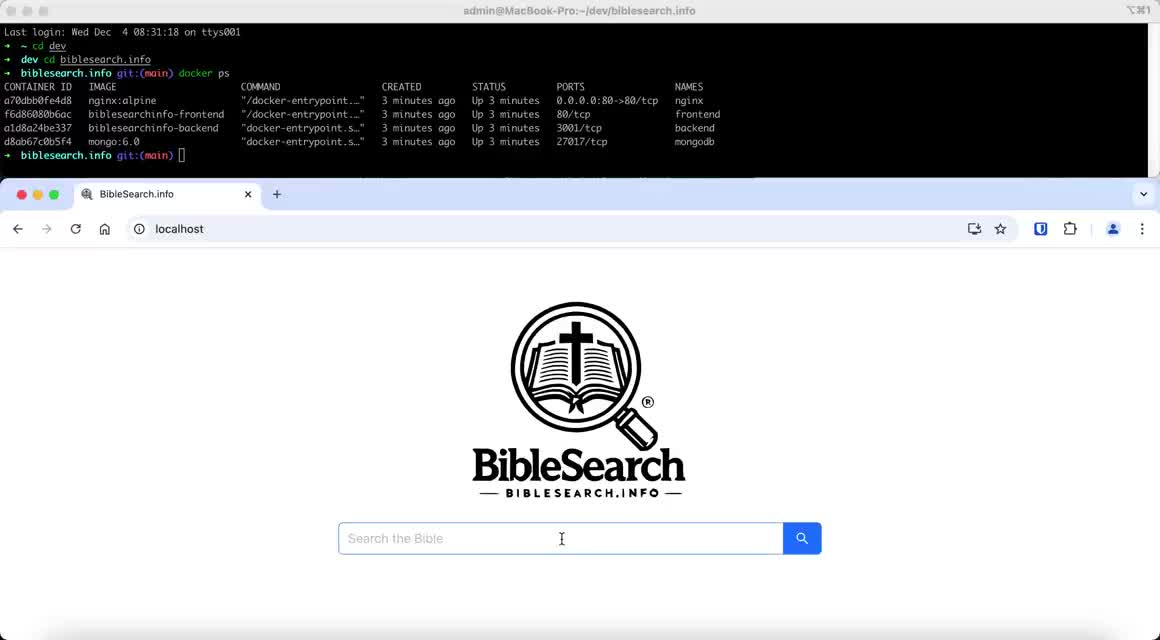 Bible search engine preview