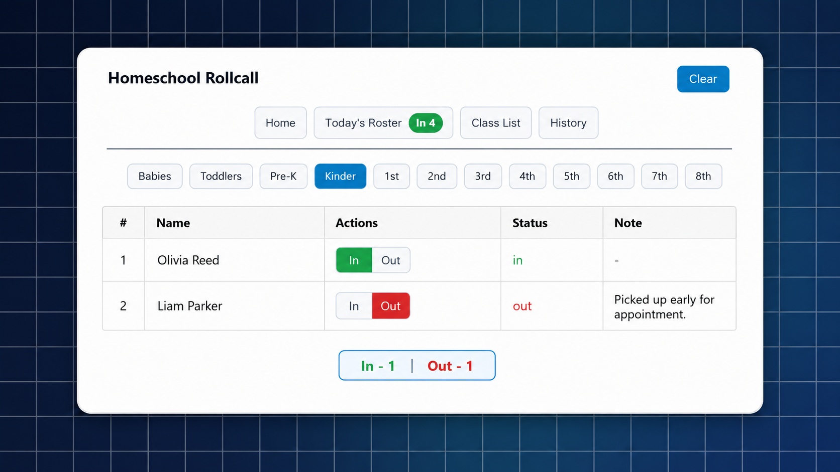 Homeschool Rollcall preview