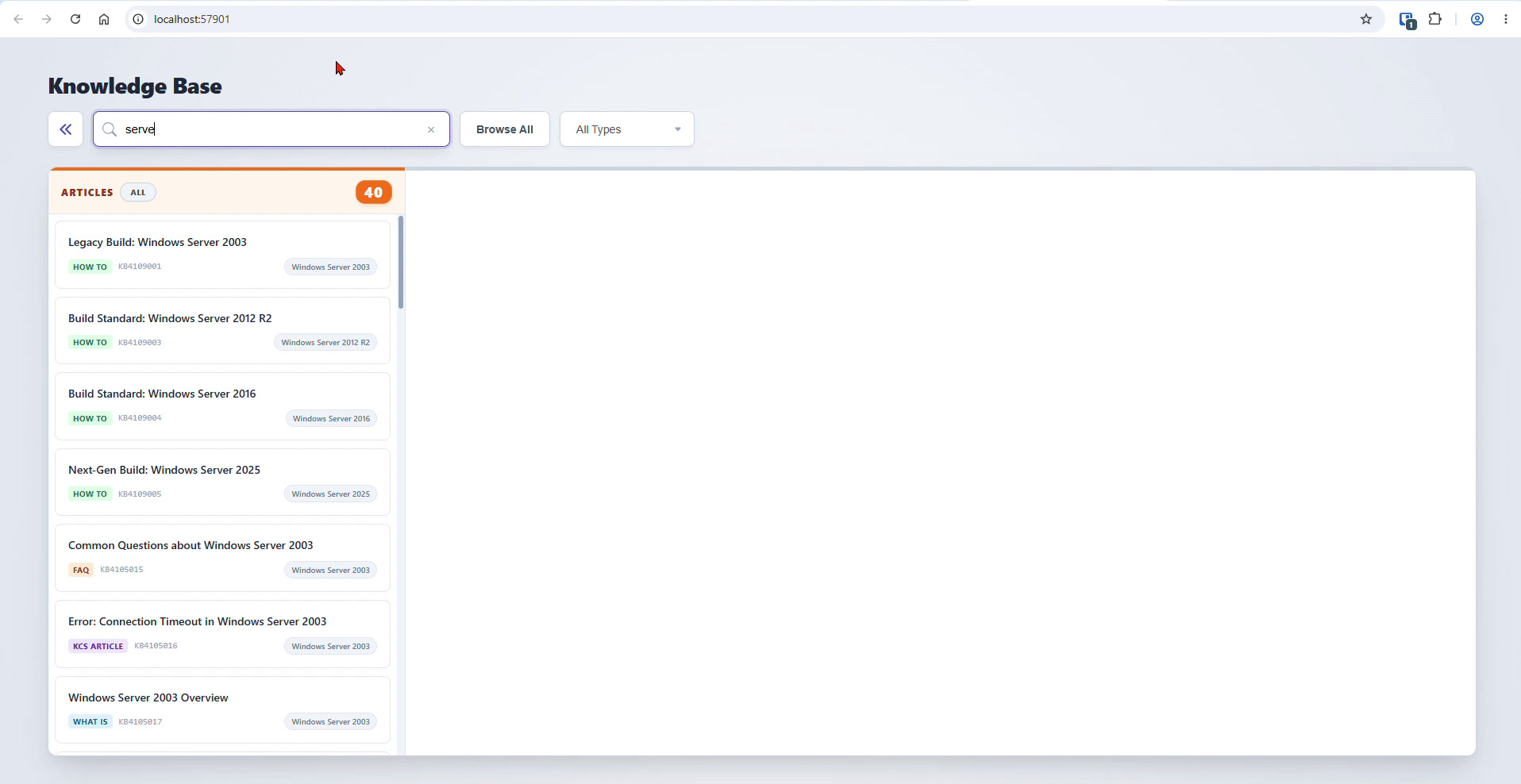 Knowledge Base Tree preview